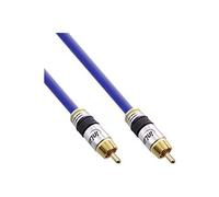 Premium - Câble audio numérique / vidéo (coaxial) - RCA mâle pour RCA mâle - 1 m - blindé - bleu