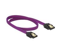 DeLock Câble SATA 83691 – métal 6 Gbit/s 50 cm droit/droit – Violet