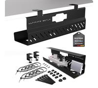 Premium Cache Cable Bureau sans percer - Cable Management Bureau - Range Cable Bureau - Flexible Chemin de Cable - Grande capacité de Charge (Noir, Lot de 1)