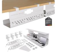Premium Cache Cable Bureau Sans Percer - Cable Management Bureau - Range Cable Bureau Flexible Chemin De Cable - Grande Capacité De Charge (Blanc, Lot De 2)[DYB981633]