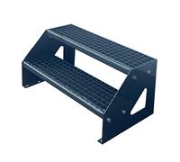 Premium Caillebotis Acier Escalier à Limon 2 Marches Autoportant Entièrement galvanisé et Anthracite Revêtu par Poudre - Dimensions (L x l x H) 44cm x 60cm x 38cm