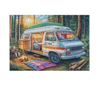 Premium Camping-Car Nappe de Pique-Nique Forêt Camping Vie décontractée Puzzle 300 Pièces pour Adultes Stimulant Amusant Et Captivant Idéal pour Passe Temps Quotidien 300 PCS（40x28cm）