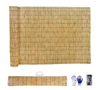 Premium Canisse Brise Vue en Roseau Nature, Clôture en Roseau Naturel, Facile À Installer 30-180cm Hoch, Panneaux De Clôtureen Roseaux, pour Exterieur Terrasse Balcon Jardin(Natural Black Line)