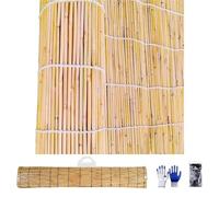 Premium Canisse Brise Vue en Roseau Nature, Clôture en Roseau Naturel, Facile À Installer 30-180cm Hoch, Panneaux De Clôtureen Roseaux, pour Exterieur Terrasse Balcon Jardin(Natural White Line)