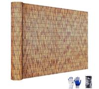 Premium Canisse Brise Vue en Roseau Nature, Palissade Jardin Exterieur Bois, Facile À Installer 30cm-180cm Hoch, Décoration De Parasol en Roseau, pour Exterieur, Terrasse, Toit(Brown Color)