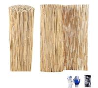 Premium Canisse Brise Vue en Roseau Nature, Palissade Jardin Exterieur Bois, Facile À Installer 30cm-180cm Hoch, Décoration De Parasol en Roseau, pour Exterieur, Terrasse, Toit(Natural White Line)