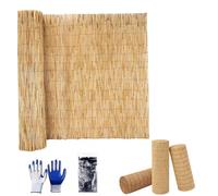 Premium Canisse Brise Vue en Roseau Nature, Panneaux De Clôtureen Roseaux 50cm 80cm 100cm 120cm 180cm Hoch, Bois Jardin Cloture, pour Cour, Piscine, Toit, Hôtel, Restaurant(Natural White Line)