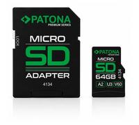 Premium carte micro SD 64 Go XC classe 10 U3 V60 avec adaptateur SD