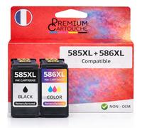 PREMIUM CARTOUCHE Pack de 2 Cartouches Compatible pour Canon PG585XL CL586XL 3 X Plus d'encre Noir & Couleur
