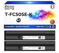 PREMIUM CARTOUCHE Pack de 2 Toners Compatible pour Toshiba T-FC505EBK 6AJ00000139 Noir 38400 Pages