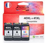 PREMIUM CARTOUCHE Pack de 3 Cartouches Compatible pour Canon PG40 CL41 Noir & Couleur