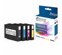 PREMIUM CARTOUCHE Pack de 4 Cartouches Compatible T13X pour Epson Workforce Pro EM-C7100 EP-C7000, Noir Cyan Magenta Jaune, 5800-4600 Pages