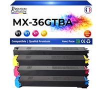 PREMIUM CARTOUCHE Pack de 4 Toners Compatible pour Sharp MX36GTBA MX36GTCA MX36GTMA MX36GTYA Noir et Couleur