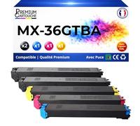 PREMIUM CARTOUCHE Pack de 5 Toners Compatible pour Sharp MX36GTBA MX36GTCA MX36GTMA MX36GTYA Noir et Couleur