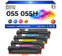 PREMIUM CARTOUCHE Pack de 8 Toners Compatible pour Canon 055H 3013C002 3014C002 3015C002 3016C002 Noir et Couleurs