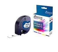 PREMIUM CARTOUCHE Ruban S0721610/S0721660 91201 pour DYMO Letratag Compatible Noir sur Fond Blanc x 1 pour Ruban d'étiquette- 12mm * 4m