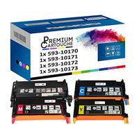 PREMIUM CARTOUCHE - Toner x4-593-10170 PF030 (Noir + Cyan + Magenta + Jaune) - Compatible pour Dell 3110cn 3115cdn 3115cn Dell 31