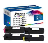 PREMIUM CARTOUCHE - Toner x4-593-10312 FM064 (Noir + Cyan + Magenta + Jaune) - Compatible pour Dell 2130cn 2135cn Dell 2130cn 213