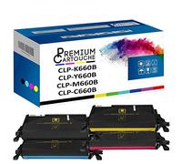 PREMIUM CARTOUCHE - Toner x4 - CLP-660B ELS + CLP-660B ELS + CLP-6 (Noir + Cyan + Magenta + Jaune) - Compatible pour Samsung CLP-607