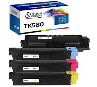 PREMIUM CARTOUCHE - Toner x4 - TK580K + TK580C + TK580M + TK580Y - Compatible pour Kyocera ECOSYS P 6021 CDN Kyocera FS-C 5150 DN KY