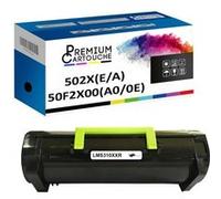 PREMIUM CARTOUCHE - x1 Toner - 502X 50F2X00 (Noir) - Compatible pour Lexmark MS410d MS410dn MS510dn MS610dn MS415dn MS610de MS610dt