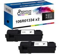 PREMIUM CARTOUCHE - x2 Toners - 106R01334 (Noir) - Compatible pour Xerox Phaser 6125 Xerox Phaser 6125N
