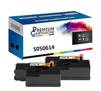 PREMIUM CARTOUCHE - x2 Toners - C13S050614 (Noir) - Compatible pour Epson Aculaser C 1700 Epson Aculaser C 1700 Series Epson Aculaser C 1750 N Epson