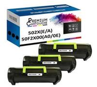 PREMIUM CARTOUCHE - x3 Toners - 502X 50F2X00 (Noir) - Compatible pour Lexmark MS410d MS410dn MS510dn MS610dn MS415dn MS610de MS610d G