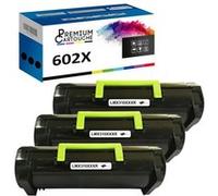 PREMIUM CARTOUCHE - x3 Toners - 602X (Noir) - Compatible pour Lexmark MX510de MX511de MX511dhe MX511dte MX611de MX611dhe MX610de MX