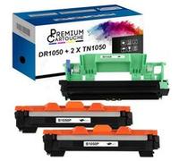 - x3 Toners - DR+TN-1050 (Tambour + Toner) - Compatible pour Fuji Xerox DocuPrint P115BFuji Xerox DocuPrint P115W
