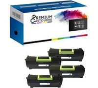 PREMIUM CARTOUCHE - x4 Toner - 50F2X00 50F2X00 Noir Compatible pour Lexmark MS410D MS410dn MS415Dn MS510Dn MS610De MS610dn MS610Dte