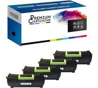 PREMIUM CARTOUCHE - x4 Toner - 602X 602X Noir Compatible pour Lexmark MX510de MX511Series MX511de MX511dhe MX511dte MX610de MX611 Se