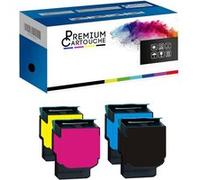 PREMIUM CARTOUCHE - x4 Toner - 78C2XY0 Noir + Cyan + Magenta + Jaune Compatible pour Lexmark CS421dn CS421 CS521dn CS521 CS622de CS