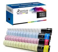 PREMIUM CARTOUCHE - x4 Toner - TN-221 A8K3150 + A8K3450 + A8K3350 + A8K3250 Noir + Cyan + Magenta + Jaune Compatible pour Konica Minolta Bizhub C227 C