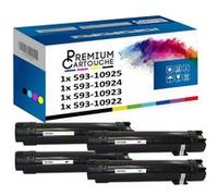 PREMIUM CARTOUCHE - x4 Toners - 593-10925 F942P (Noir + Cyan + Magenta + Jaune) - Compatible pour Dell 5130cdn