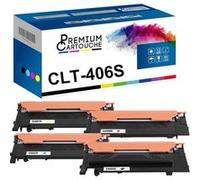 PREMIUM CARTOUCHE - x4 Toners - CLT-406S ELS (Noir + Cyan + Magenta + Jaune) - Compatible pour Samsung CLP-360 Samsung CLP-360 N Sa G