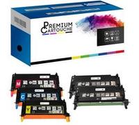 PREMIUM CARTOUCHE - x5 Toner - 593-10170 593-10170 Noir x2 + Cyan + Magenta + Jaune Compatible pour Dell 3110cn 3115cdn 3115cn