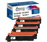 PREMIUM CARTOUCHE - x5 Toners - TN-230BK (Noir (x2) + Cyan + Magenta + Jaune) - Compatible pour Brother HL-3040CN 3070CW 3045CN 307 Noir (x2) + Cyan + Magenta + Jaune