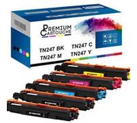 - x5 Toners - TN-247 (Noir + Cyan + Magenta + Jaune) - Compatible pour Brother DCP-L3510CDW Brother DCP-L3517CDW
