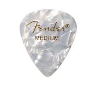 Premium Celluloid 351 Shape Picks, Medium, White Moto, 12 Pack