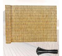 Premium Clôture en Roseau Naturel 50 120 180cm Hoch, Palissade Jardin Exterieur, Décoratives Cloture Canisse Bambou, pour Cour Brise Vent, Hôtel Patio, Bordure De Piscine(Fil Noir Primaire)