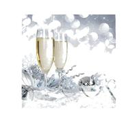 Premium Collection by Jean Lot de 20 serviettes de table en forme de champagne Motif