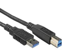 Premium Cord Câble de Connexion USB 3.0, Câble de Transmission de Données SuperSpeed Jusqu'à 5 Gbit/s, Câble de Charge, USB 3.0 Type A de Type B, 9 Broches, Noir, Longueur 5 m