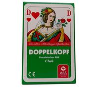 Premium Double Tête Cartes dans une boîte pliante, fabrication française image, club, ass Altenburger, cartes 50 feuilles double tête Jeu + TURNIER Règles du jeu du Allemande Double Tête de l'Association