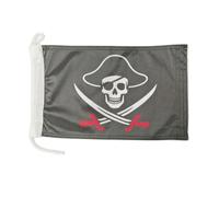 Premium Drapeau Pirate Bateau 20x30cm Poids du Tissu - Imprimé Solide avec Tricot et Boucle Nautique Drapeau de 20x30cm (Drapeau Pirate)