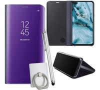 Premium Étui De Protection Pour Oneplus Nord 5g Effet De Réflexion Miroir Stand Support Violet