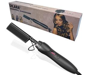 Premium Fer à lisser professionnel 2 en 1 I Brosse à cheveux et lissage en céramique avec technologie ionique pour lisser, peigner et coiffer les cheveux I Hot Heat Comb Hair Straightener pour femme