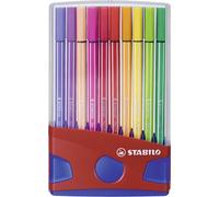 Premium Fibre-Tip Pen - STABILO Pen 68 - ColorParade in Red/Dark Blue - Pack of