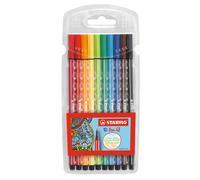 Premium Fibre-Tip Pen - STABILO Pen 68 - Pack of 10 - Assorted Colours