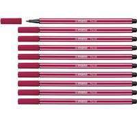 Premium Fibre-Tip Pen - STABILO Pen 68 - Pack of 10 - Dark Red